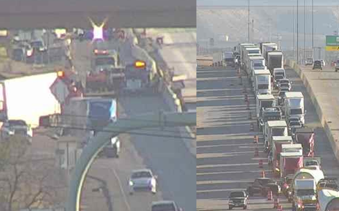 Accidente Vehicular Cierra I-10 Oeste en Vinton, Texas, Generando Congestionamiento